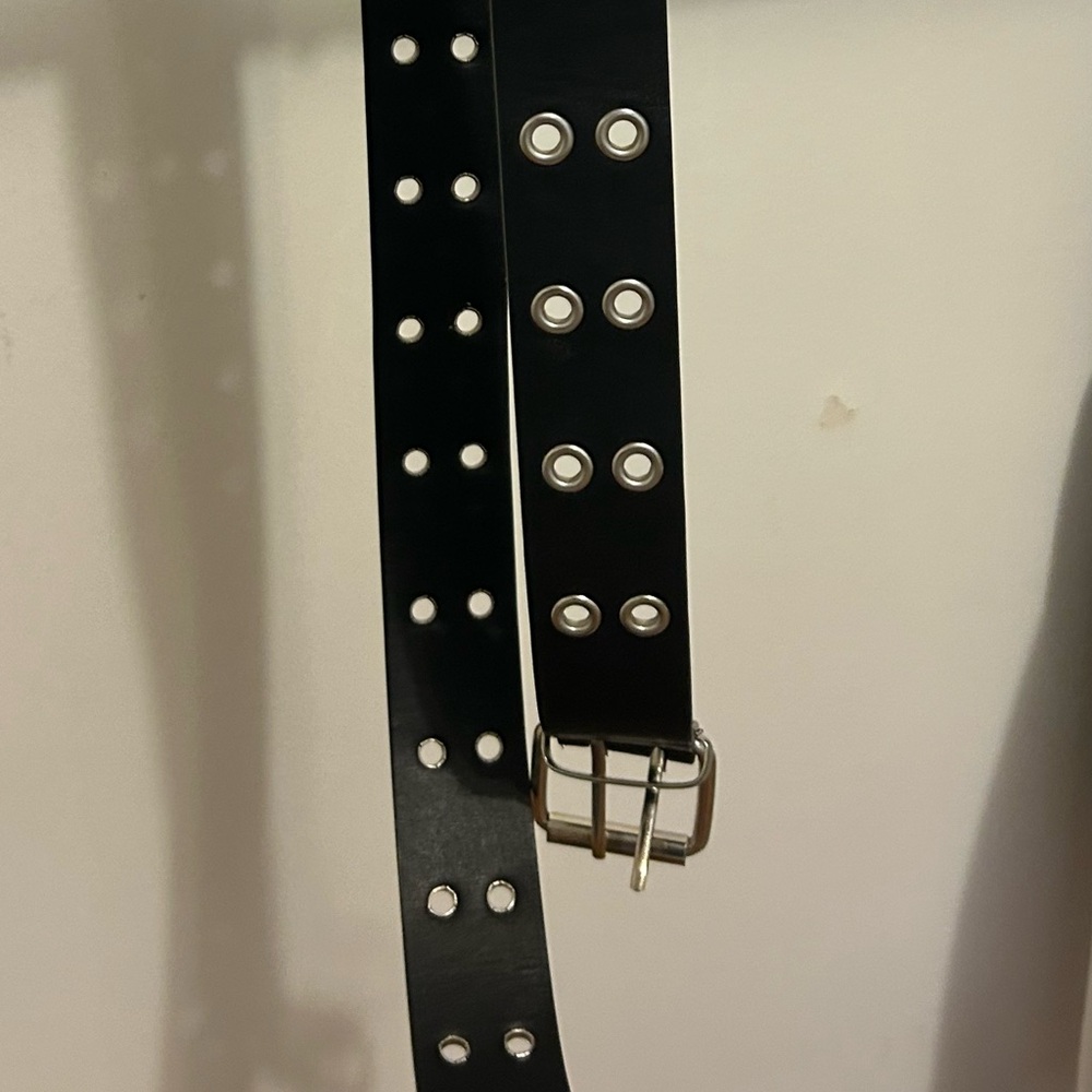 Black Belt with Silver Eyelets
